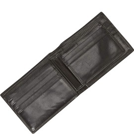 Mancini Boulder Leather RFID Secure Billfold with Removable Passcase, Black