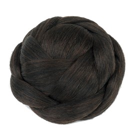 IMISSU Mittelgroße Sofort-Hochsteckfrisur Perücke geflochtenes Haar Dutt Chignon für Tänzer Haarabdeckung Donut Haarteil (Rotbraun)