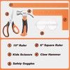 REXBETI 10-Piece Kids Tool Set with Real Hand Tools, Orange