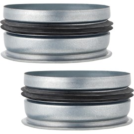 VIHOSE 2 Pcs 4 Inch Od Dryer Vent Cover Galvanized Steel Tee Cap with Rubber Gasket Pipe Cover Dryer Duct Metal End Cap Metal Plug Round for Inside and Outdoor