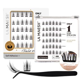 La Maesii Pestañas Postizas Autoadhesivas, Pestañas Postizas Sin Pegamento, Pestañas Postizas Prepegadas, Pestañas Postizas De 10-14 Mm, Kit Individual De Pestañas Postizas Con Rizo En C, Ultrafinas,