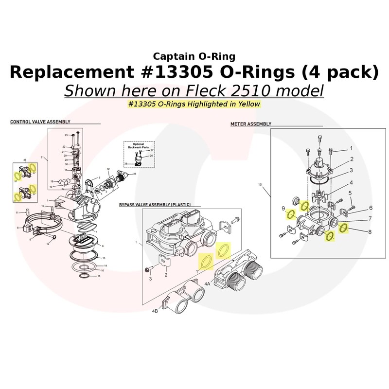 Captain O-Ring - Replacement #13305 O-Rings for Fleck/Rainsoft 2510, 5600,