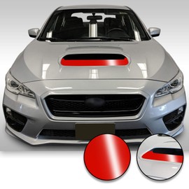 Hood Scoop Vinyl Decal Overlay Wrap Trim Inserts Sticker Compatible with and Fits WRX STi 2015 2016 2017 2018 2019 2020 - Gloss Red