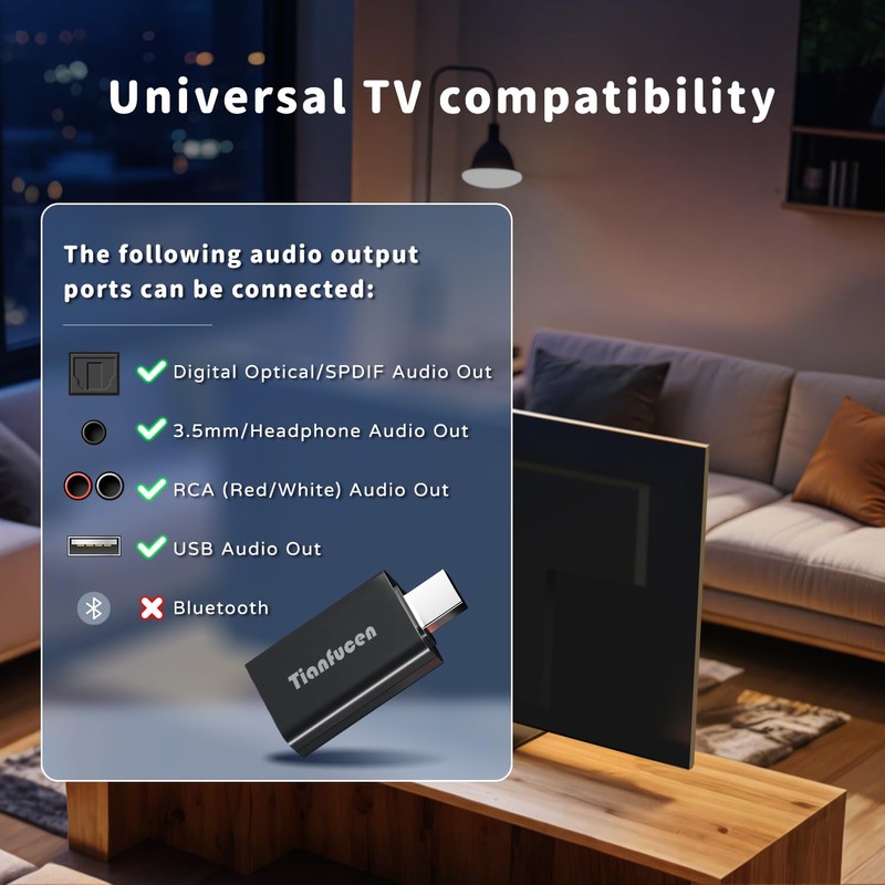 Wireless Headphones for TV Watching, BKM400 TV Headphones Wireless for