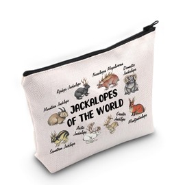 JXGZSO Jackalope Lover Gift Cryptozoology Gift Jackalopes Of The World Cosmetic Bag Cryptid Creature Gift Mythical Rabbit Makeup Bag, Jackalopes Of The World