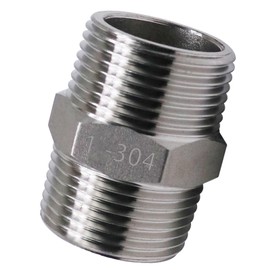 Horiznext npt 1 stainless steel hex pipe fitting, 1-1/4 inch O.D. male thread cast adapter connects gas hose air line pvc water pipe, for valve shower faucet tube coupler extension.(1 pc)