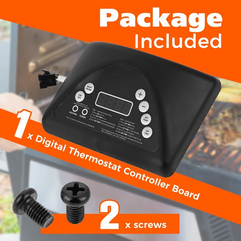 TEENGSE 9907100008 Smoker Thermostat Digital Control Panel Kit, Top Controller