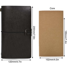 YILANJIN A6 Notebook, 144 Pages (72 Sheets) Hardback Notebook, Memo Pad, Sketchbook, Elastic Closure, Vintage Notebook, Planner Notebook, Pocket Handbook with Card Slot and Transparent Pocket