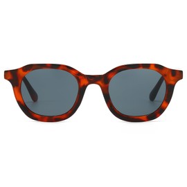 JCTAIFOO Vintage Round Sunglasses Women Men Retro Oval Sunglasses Trendy Tinted Glasses, Leopard Print / Grey