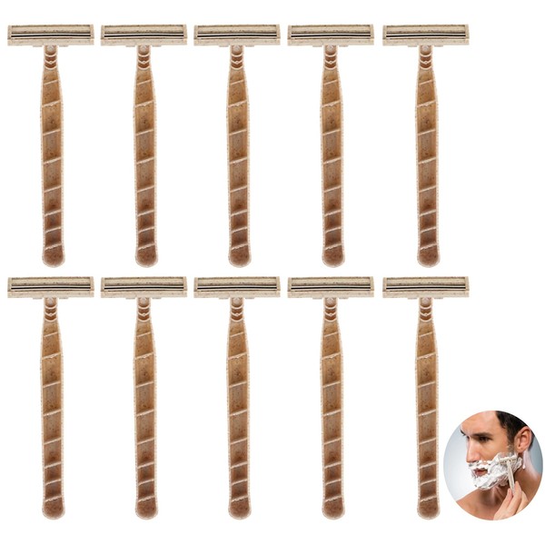 10PCS Disposable Razors, Wheatstraw Razors Biodegradable Single-Use Body and Face