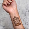 4 x 'Empty Bird Cage' Temporary Tattoos - Water Resistant,