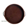HofferRuffer Top Nocth PU Leather Round Serving Tray, Decorative Serving