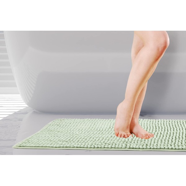 Emma Barclay Noodle Soft Touch Non-Slip Bathroom Rug in Sage Green - Bath Mat 45x75cm