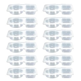 Cehoo 12Pcs Double Compartment Snack Containers with Lids Reusable Thickened Plastic Snack Pot Portable Leak-Proof Mini Sauce Dip Condiment Container
