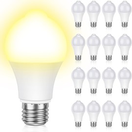Ganeen 12 Pcs Motion Sensor Light Bulbs E26 E27 Activated Dusk to Dawn LED Light Bulbs Indoor Outdoor Security Smart Bulb for Front Door Porch Garage Basement Hallway Closet (Warm Light, 7w)