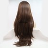 Xiweiya Long Hair Straight Wigs Lace Front Brown Wigs For
