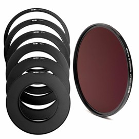 NiSi 52/58/62/67/72/77/82 ND5.0 Bundle - 82mm UV/IR Cut ND100000 (16.6 Stops), Aluminum Step-up Adapter Rings for Sizes 52, 58, 62, 67, 72, 77 - Celestial Event Photography Neutral Density Filter