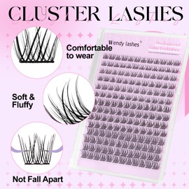 Eyelash Extensions Set, Natural SLYW Eyelash Clusters, D Curl, Lash Clusters, 9-12 mm, Reusable Eyelash Extension Kit, DIY Lashes Extension (FK/KIT-SLYW-D-Mix912)