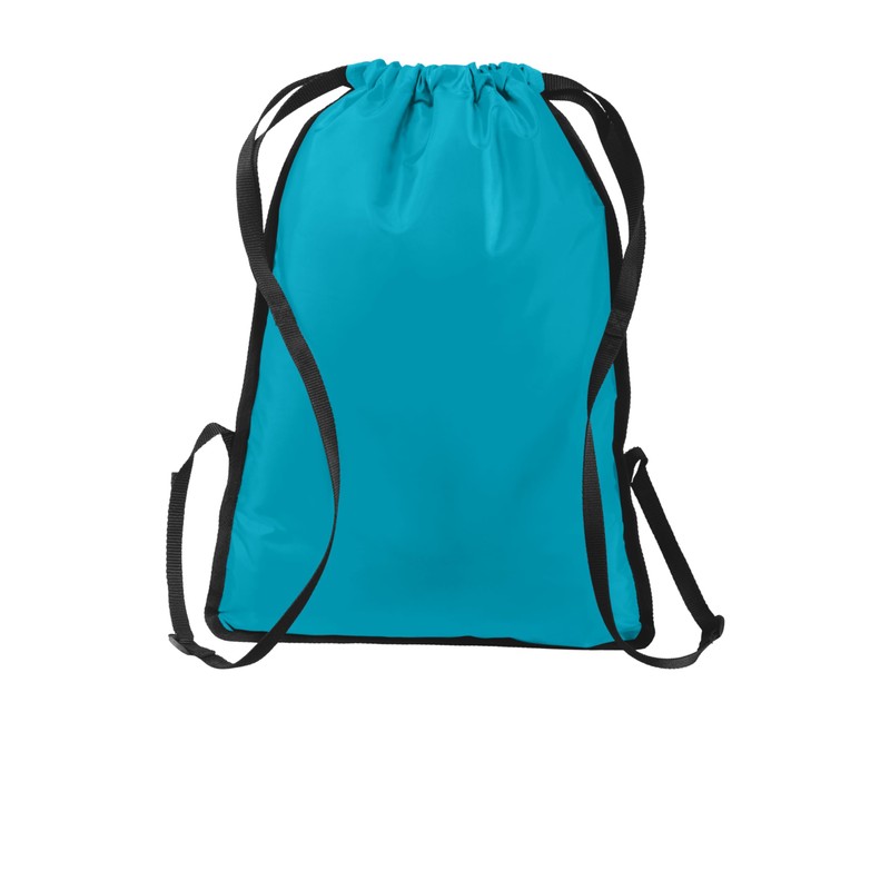 Port Authority Zip-It Cinch Pack. BG616, Tropic Blue/ Black, OSFA