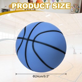 PATIKIL Silent Basketball Size 7 (9.5"), No Noise High-Density Foam Dribbling Indoor Basketball with Net Bag for Quiet Dribbling and Indoor Sport, Blue