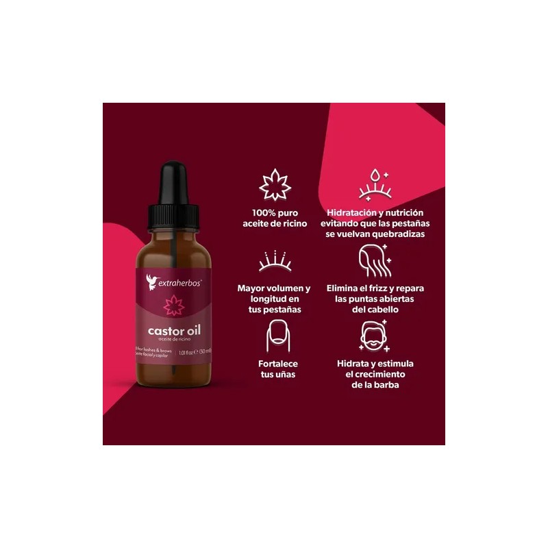 Aceite De Ricino Puro, Para Crecimiento De Pestañas Y Cejas