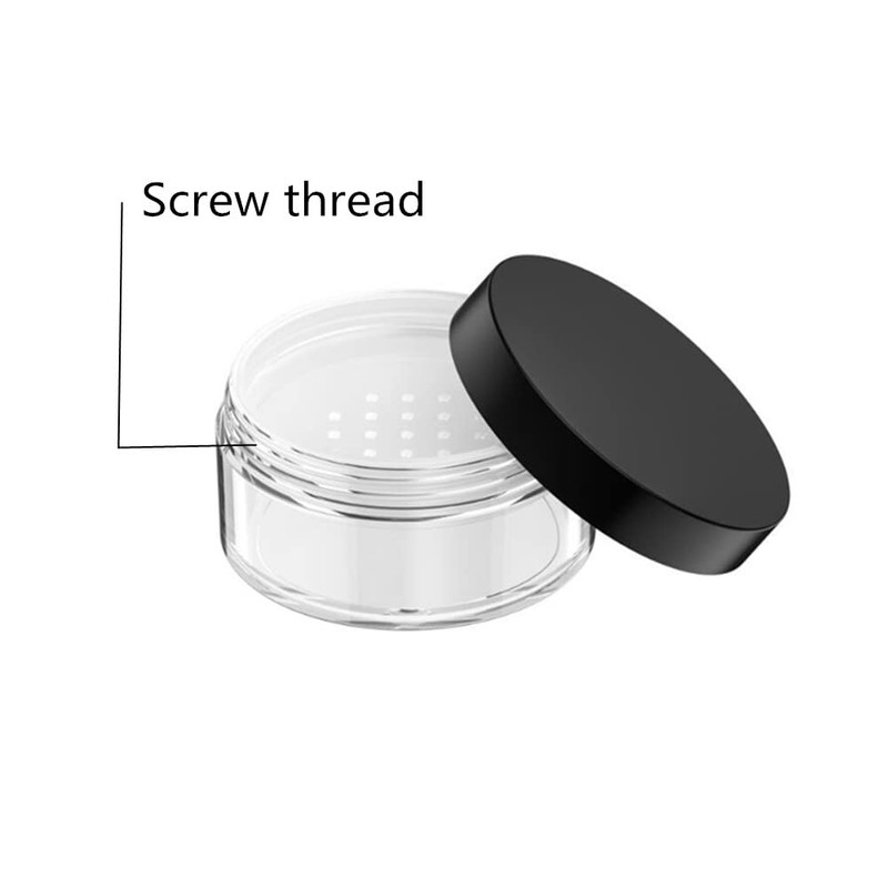 50g Plastic Empty Powder Puff Case with Net Sifter Lid,