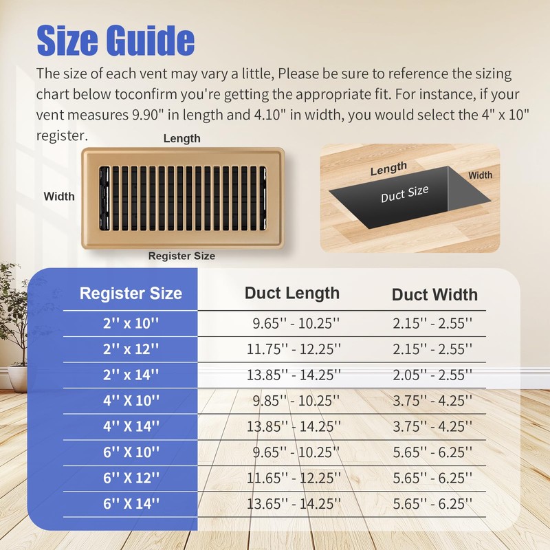 4x14 Floor Register Vent - Heavy Duty Steel Vent Covers