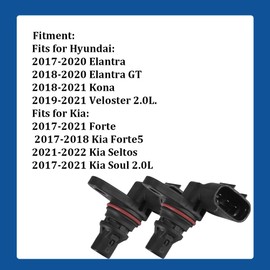Automkt 2Pcs Camshaft Position Sensors 39350-2E200 Compatible with Hyundai 2017-2020 Elantra 2018-2020 Elantra GT 2018-2021 Kona 2019-2021 Veloster 2.0L Kia 2017-2021 Forte 2017-2018 Kia Forte5 202