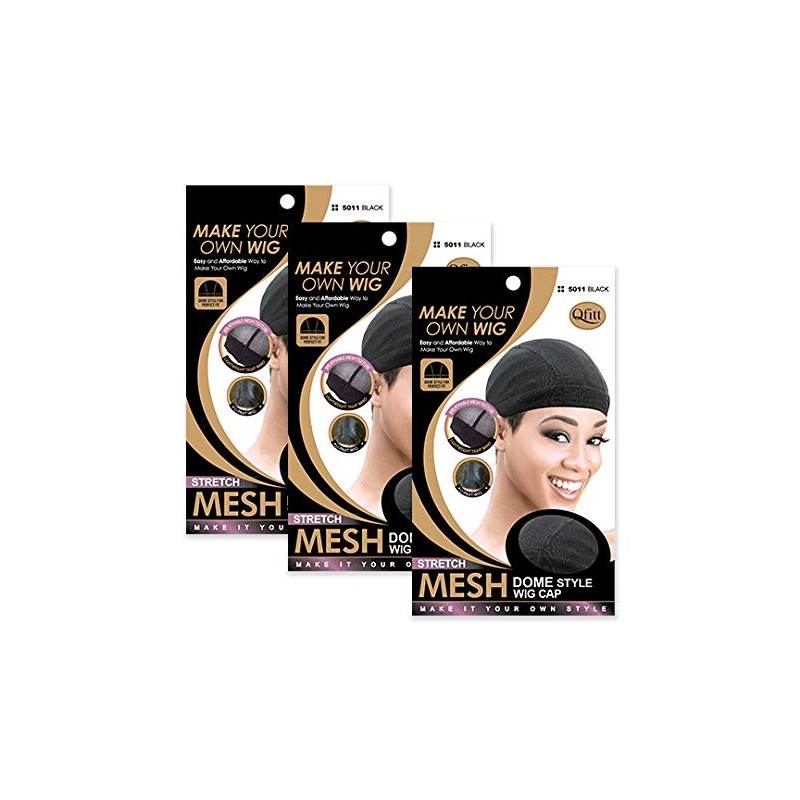 Qfitt (3 Pack) Mesh Dome Style Wig Cap #5011 (3