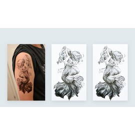 HB827x2 Temporary Mermaid Tattoo Sea Being Tattoo Temporary Fake Tattoo 2 Sheets