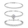 Dochais Women's Tennis Bracelet, Silver, Cubic Zirconia, Diamond Bracelet, Women's