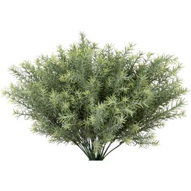 Artificial Rosemary Stems Fake Greenery Plants Faux Bushes Shrubs in Frosted Green for Decor Home Indoor Outdoor Garden 4pcs