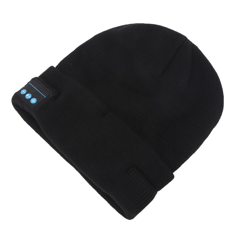 LED Beanie Hat with Headphones Wireless Black Musical Knitted Cap