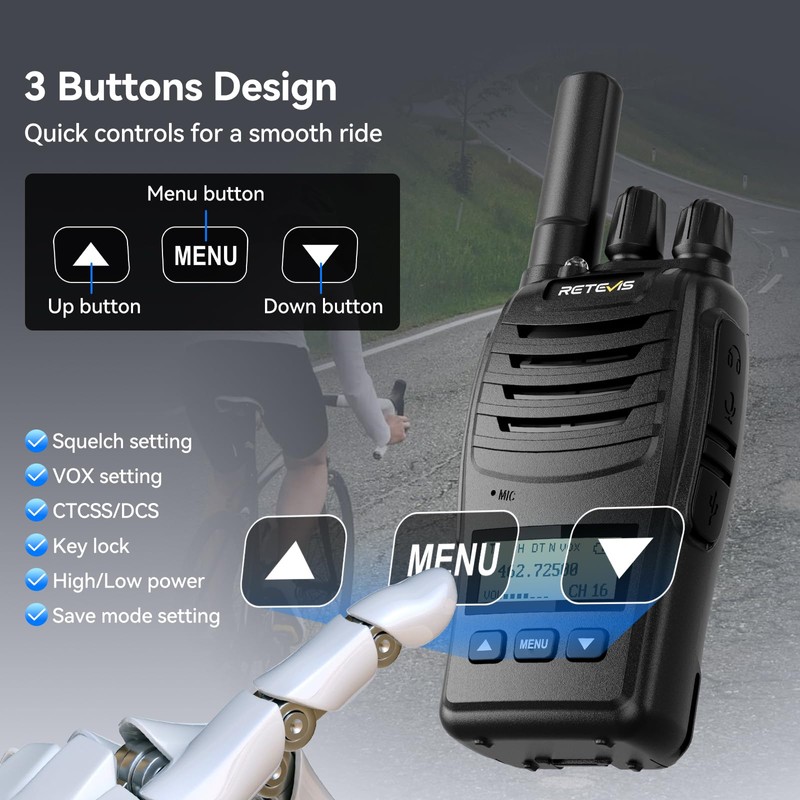Retevis H777D Walkie Talkies Long Range with LCD Screen, NOAA,
