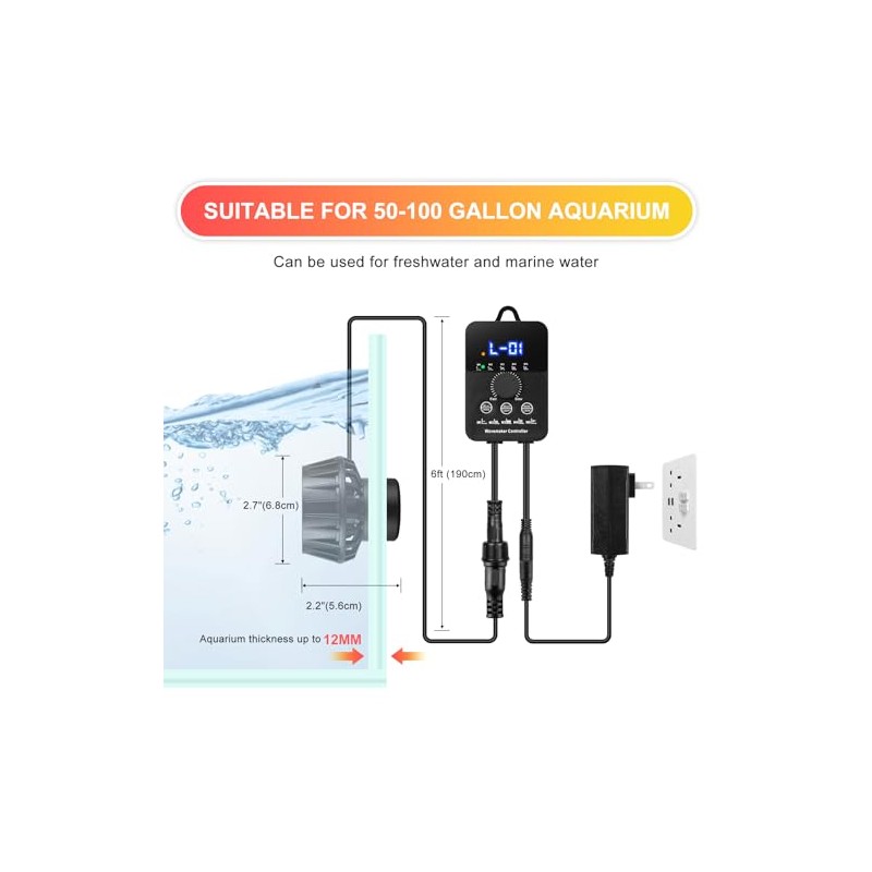 2100GPH - Máquina de ondas para acuario con driver Mini