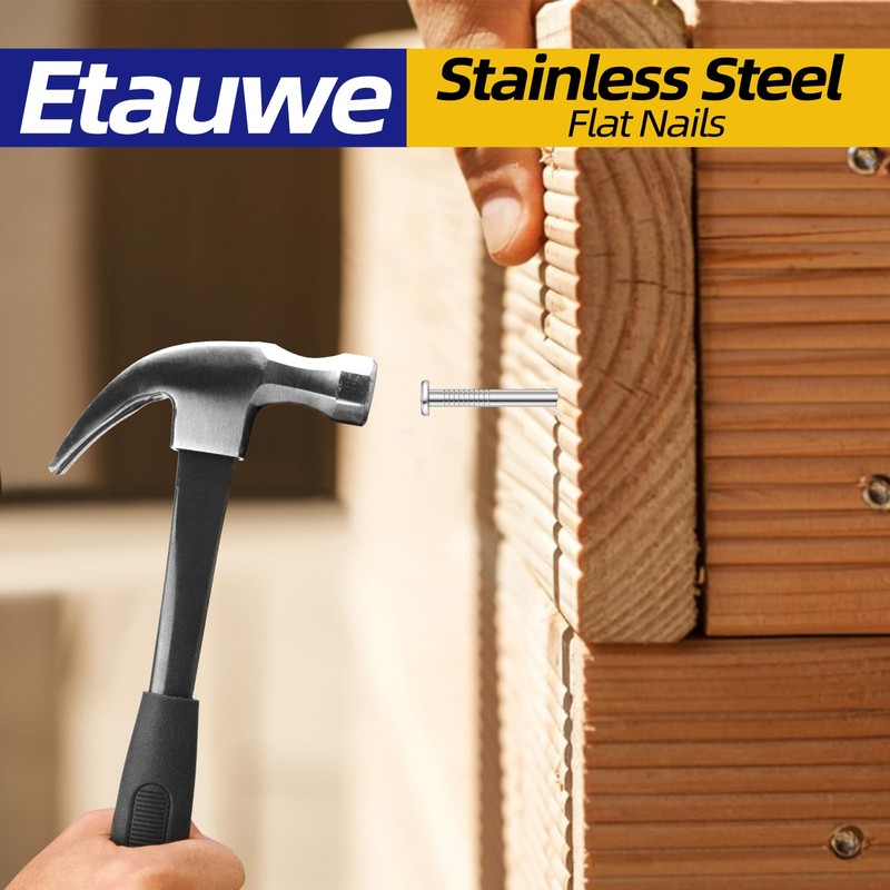 1-1/2 Inch Hardware Nails, Stainless Steel Flat Nails, Wood Nails,