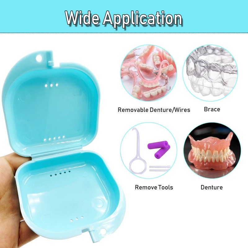 Orthodontic Retainer Case with Vent Holes - Light Blue