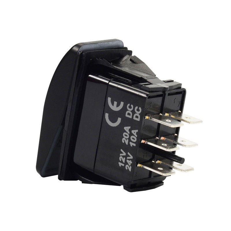 12V/24V DC Reverse Polarity Switch 6P ON-Off-ON 3 Way Rocker