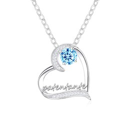 GUOYU Gift for godmother, godmother necklace, women's silver pendant necklace, godmother christening gift, godmother Christmas birthday gift, Stainless Steel, Zircon