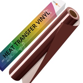 HTVRONT Brown HTV Vinyl Roll - 12" x 10ft Brown Iron on Vinyl for All Cutter Machine & Silhouette Cameo, Heat Transfer Vinyl Rolls for t Shirts - Easy to Cut & Weed for Heat Vinyl Design