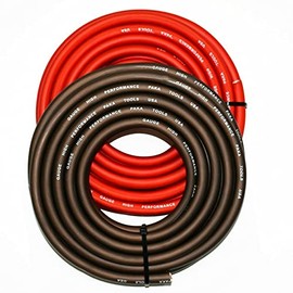 PAKA HAND TOOLS 4 Gauge Wire Black/RED, Amplifier Power/Ground Amp Wire,Super Flexible and Bending Easily Without Breaking (10 FEET RED)