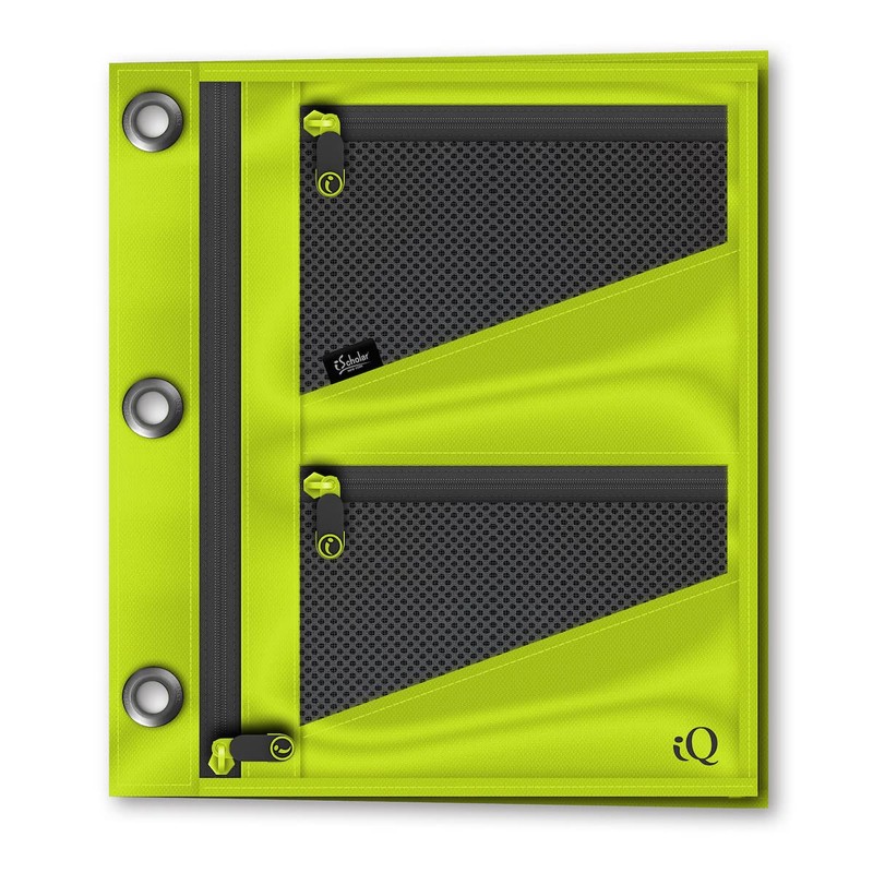 iScholar Jumbo Expandable Pencil Pouch, 3 Pockets, Color Will Vary