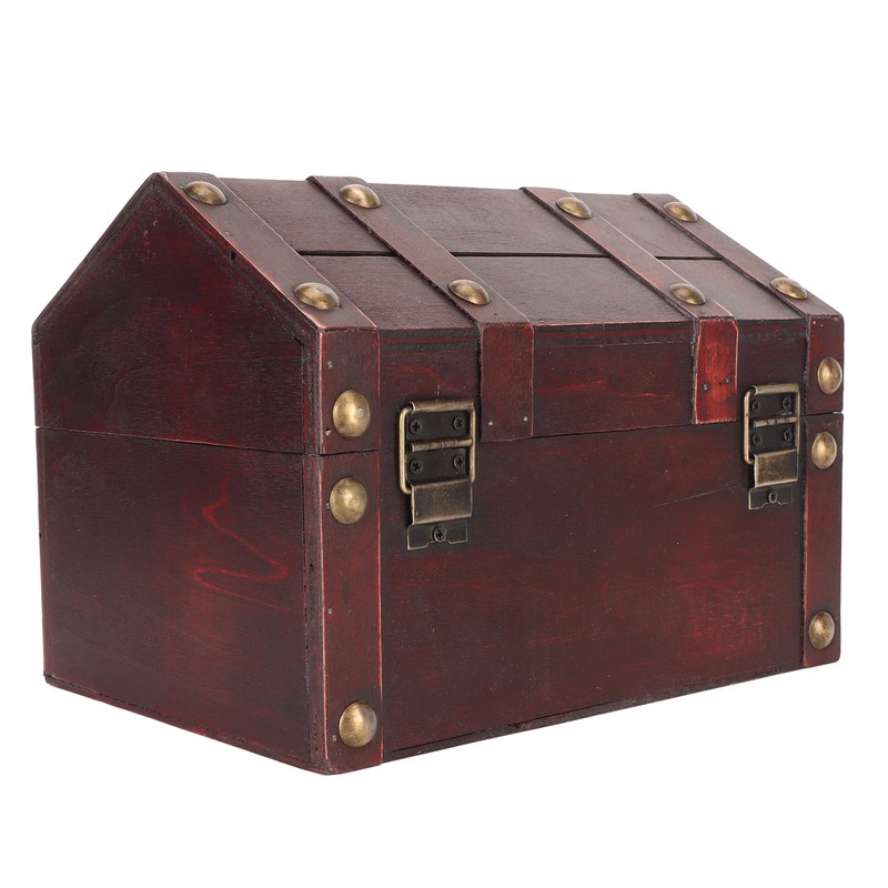Treasure Chest Storage Box with Combination Lock Handcraft Exquisite Wood
