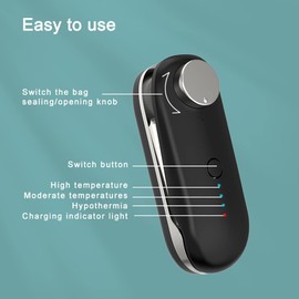 DONGKER Mini Bag Sealer, 2 in 1 Hand Foil Sealer with Cutter, USB Charging, Portable Vacuum Sealer Bag Sealer with Magnet for Food Storage