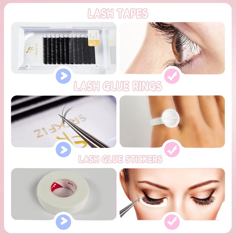 Eyelash Extension Kit with Mannequin Head Practice Lashes Exercise Set