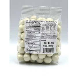 White Chocolate Coated Hazelnuts - 16 Oz Bag