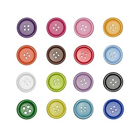 Libiline 100pcs Resin Button Solid Color 4Holes Craft Clothe Sewing Card Making Sweater Shirt (Multi-Color, 3/4"(20mm))