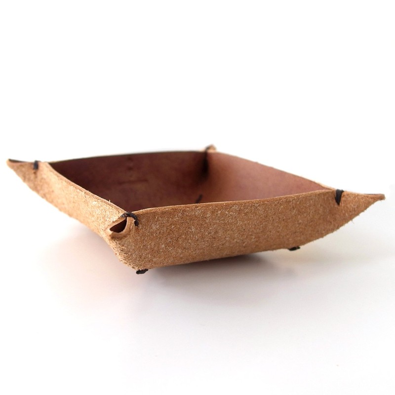 Kakura LI042ABR Leather Tray Square S Antique Brown