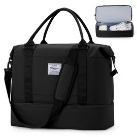 HYC00 Cabin Bag 45x36x20 for Easyjet Underseat Ryanair Cabin Bags 40x20x25 Travel Bag Holdall Bag Carry on Hand Luggage Bag Weekend Bag for Women Men Overnight Travel Duffel Bag Sports Gym Bag,Black