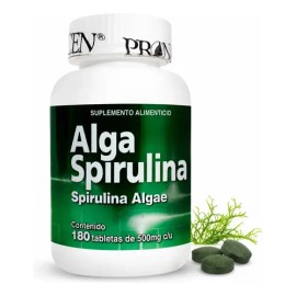 Alga Spirulina Pronacen 180 Tabs 500mg Aminoácidos Minerales Sabor Natural Arthrospira Platensis Vegano Suplemento Alimenticio                        